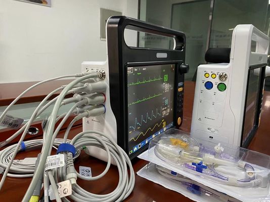 Máquina portátil de monitoramento de sinais vitais, monitor de pacientes multiparamétricos com ECG.
