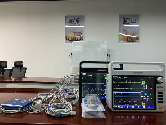 Dispositivo portátil digital de monitoramento cardíaco do paciente 2 Temp PR HR para ambulância de UTI