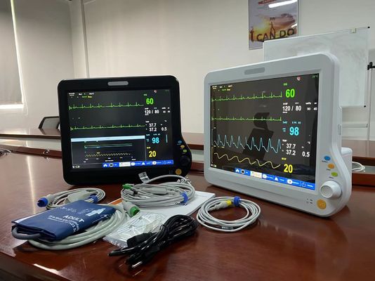 Monitor multilíngue de parâmetros vitais, máquina de parâmetros vitais do hospital 15 polegadas para adultos