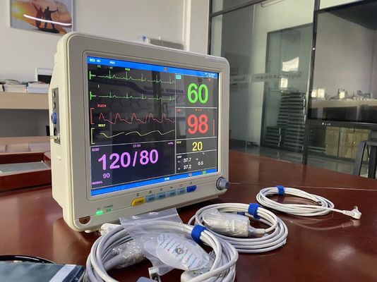 Monitor de paciente cardíaco portátil com tela LCD TFT de 12,1 polegadas ECG SPO2 NIBP Monitores de sinais vitais