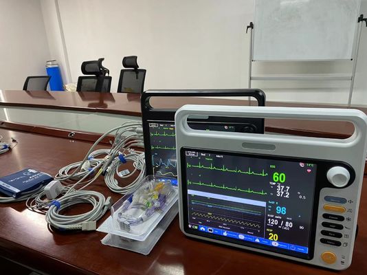 Hospital de clínica monitor portátil do paciente modular de 12,1 polegadas com ECG SPO2