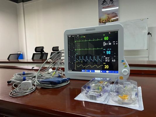 6 Parâmetros ICU Monitor Cardíaco Portátil Para Monitorização ECG NIBP SPO2