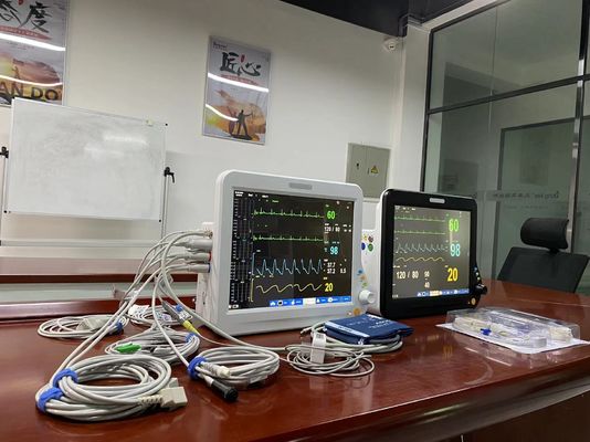 Dispositivo de monitoramento de órgãos vitais de 15 polegadas, monitoramento cardíaco ao lado da cama para clínicas hospitalares.