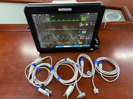 15 &quot; Multi Parameter Monitor do Paciente, Ambulance Heart Monitor com 2 Temp PR HR