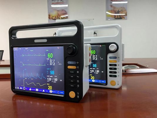Máquina de monitoramento cardíaco multilíngue com ECG NIBP SPO2 2Temp PR HR