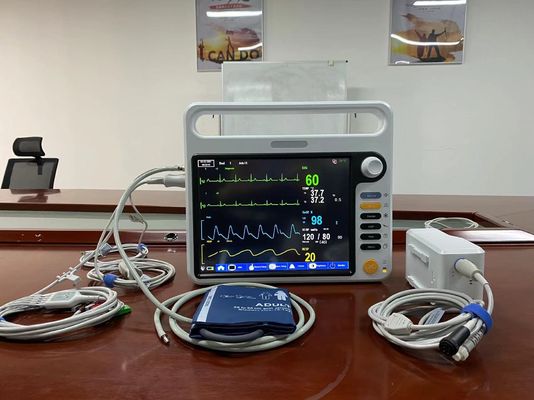 Monitor portátil modular de paciente multilíngue com tela sensível ao toque