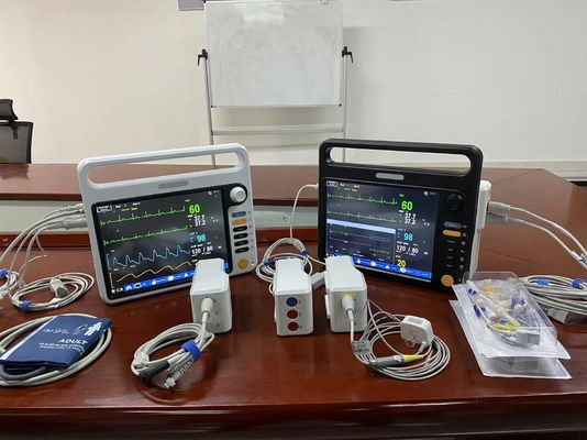 Monitor portátil modular de paciente multilíngue com tela sensível ao toque