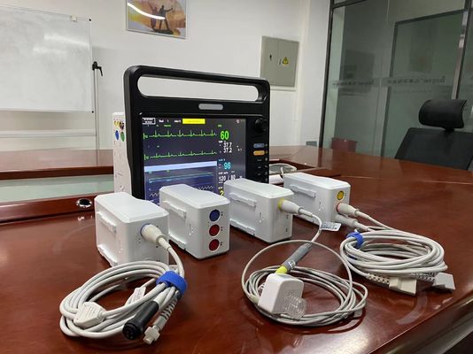 8 línguas Monitor portátil do paciente 15 polegadas TFT LCD Screen ICU Monitor cardíaco