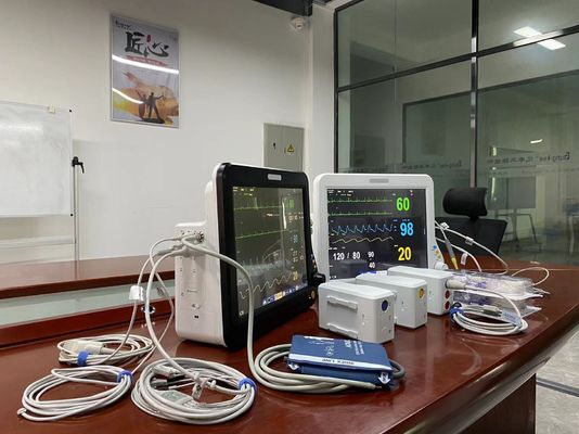 Multiparameter ICU Heart Monitor, Hospital Vitals Machine com 15 &quot; Display