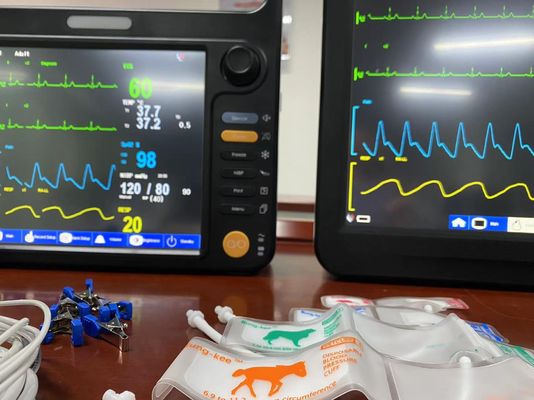 12.1" Máquina portátil de sinais vitais multilíngue para veterinários veterinários doentes