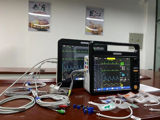 Monitor multilíngüe veterinário multiparamétrico com ECG NIBP SPO2 2Temp