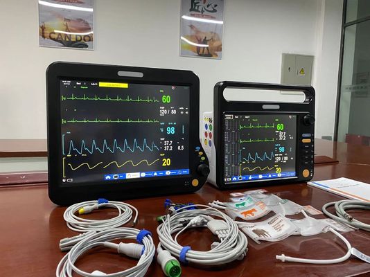 Multiparameter Pulse Monitor Utilização veterinária Multilinguagem com ECG SPO2 2Temp