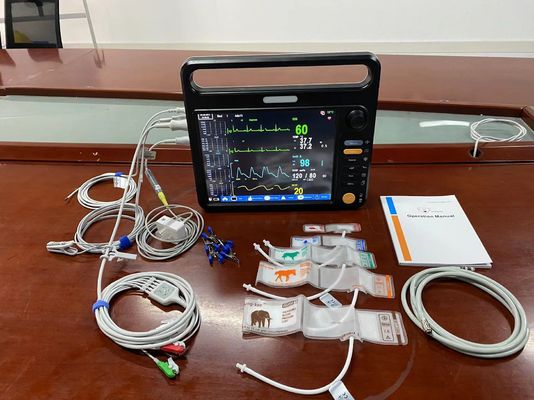 ECG NIBP SPO2 Veterinário Multiparameter Monitor portátil para doente animal