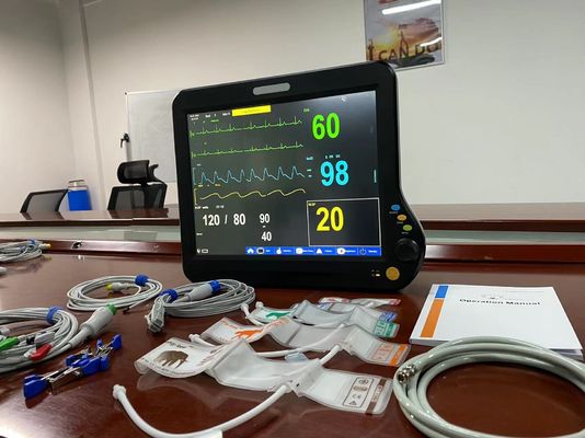 Cirúrgico Monitor de Frequência Cardíaca Uso Veterinário 15 polegadas Com ECG NIBP SPO2