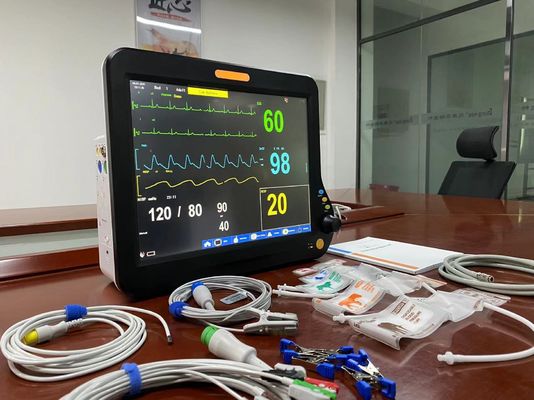 Monitor de sinais vitais veterinários multifuncional, monitor de parâmetros múltiplos 15 polegadas