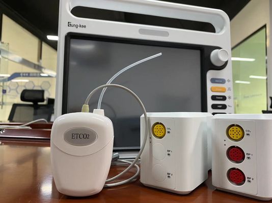 Módulo de CO2 de fluxo lateral de plástico branco para monitorização de CO2 de maré final