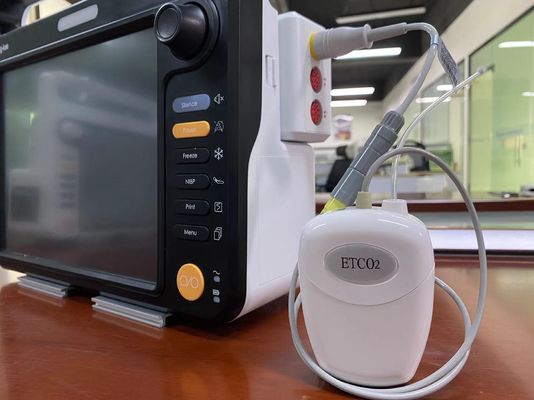 Sensor de CO2 de fluxo lateral de plástico para pacientes Animais de estimação Medindo EtCO2