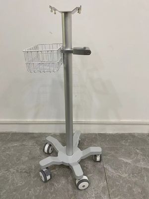 Trole de alumínio do monitor paciente de Matieral da aviação veterinária com as rodas silenciosas de 3 polegadas