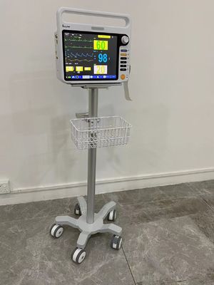Neonate aviação médica Matieral de alumínio do trole do monitor de 3 rodas silenciosas da polegada