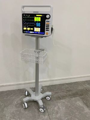 Anestesia aviação médica Matieral de alumínio do trole do monitor de 3 rodas silenciosas da polegada