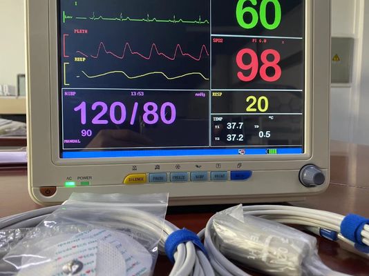 Monitor de paciente multiparâmetro portátil de alta precisão com tela LCD TFT de 12,1 polegadas