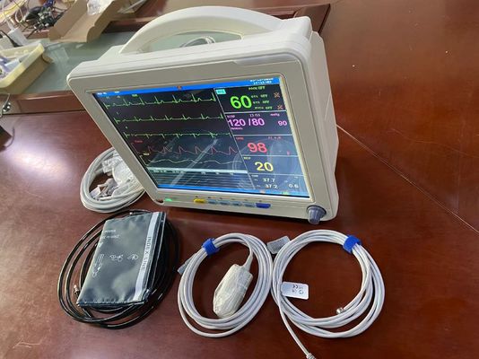 Monitor de sinais vitais portátil de cor branca com ECG SPO2 NIBP e medição de temperatura
